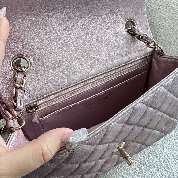 SOLD - CHANEL Iridescent Lambskin Mini Rectangular Flap Bag - Picture 2 of 7